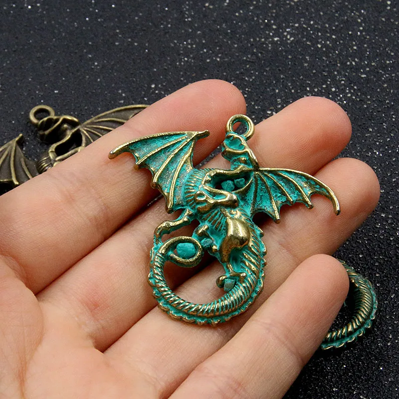 3 PCS 3 Colors Charm Dragon Fly  Vintage Animals Pendant For Jewelry Necklace Bracelet Pendant Making Accessories