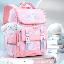 Cinnamoroll mochila escolar para niños, mochila escolar para estudiantes de primaria, protección de la columna vertebral, reducción de carga para niñas