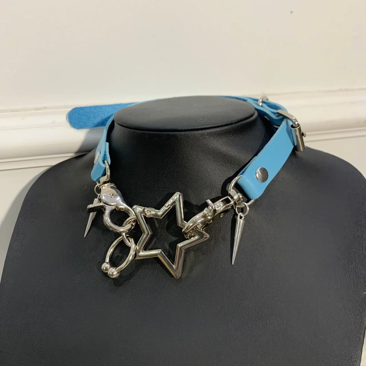 New Y2k Punk Necklace Accessories Hollow Star Pentagram For Women Hip Hop Rivets C Shape Charms Gothic Choker Trend 2023 Jewelry