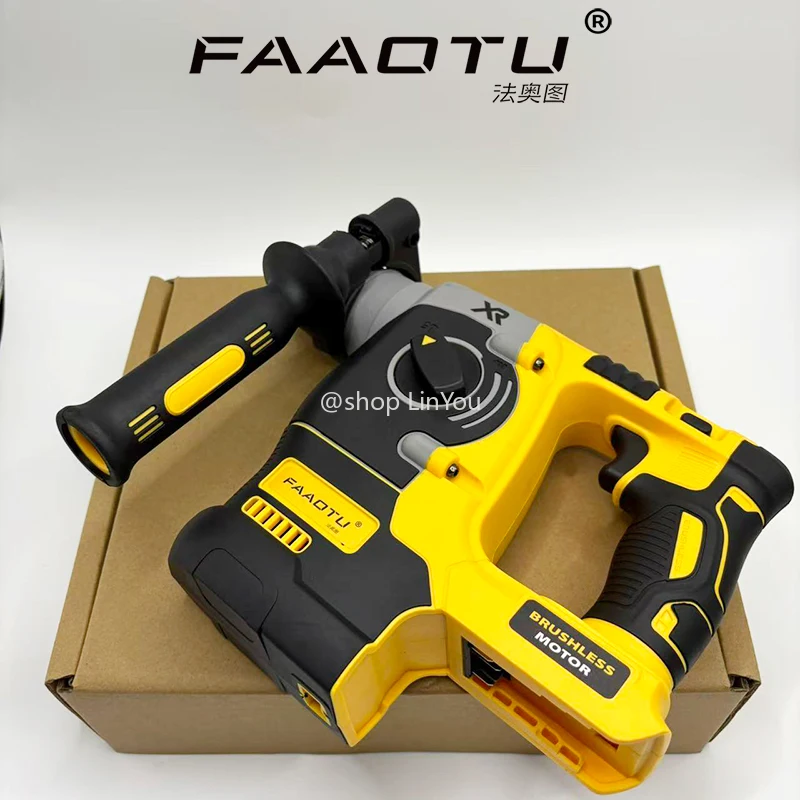 

FAAOTU Brushless Rechargeable Rotary Hammer drill Cordless Demolition Chipping Metal Concrete Breaker Jackhammer(no battery)