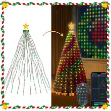 RGBIC 6.9FT 400LEDs Luzes de Natal Luzes de corda de férias com formato de estrela, árvore de Natal LED inteligente para decoração interna e externa