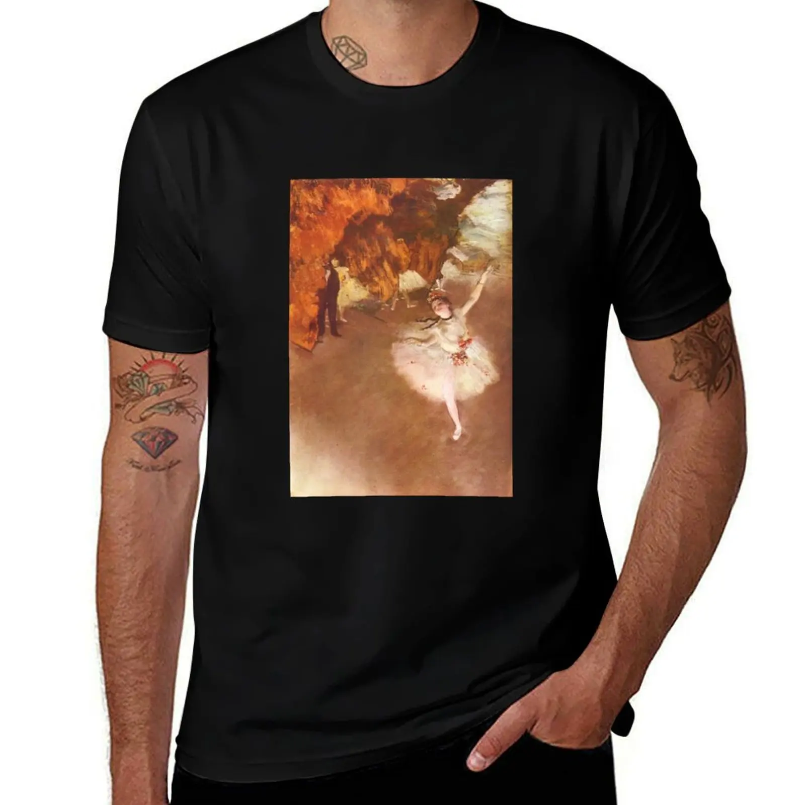 Edgar Degas French Impressionism Oil Painting Ballerinas Rehearsing Dancing T-Shirt Lightweight Cooling Short Sleeve Tee T-Shirt