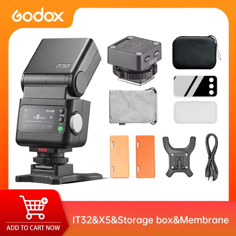 Kit de Flash Modular Magnético Godox iT32 X5 – Flash TTL Speedlite HSS 1/8000s con Disparador Inalámbrico 2.4G y Pantalla Táctil USB para Cámara