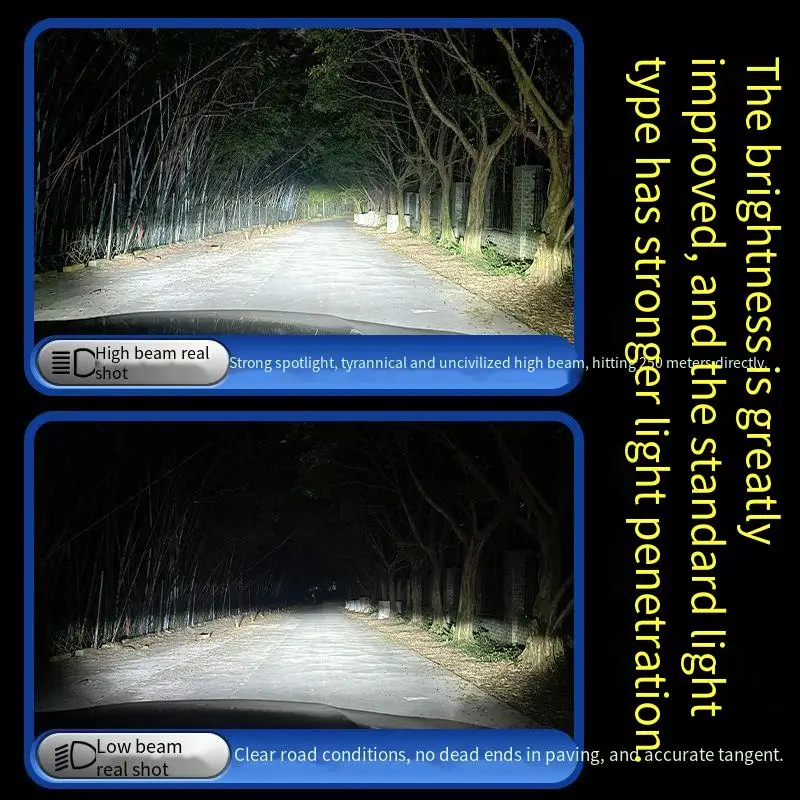 

HB2 H4 Hi Lo Beam Bi LED Projector Lens 12V 130W 6000K Direct Plug LED Headlight Bulbs Car Retrofit