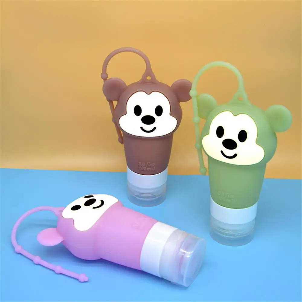 Portable Cartoon Empty Bottle With Deduction Points Handwashing Refillable Children Cute Travel Bottle Storing Emulsion Bottle