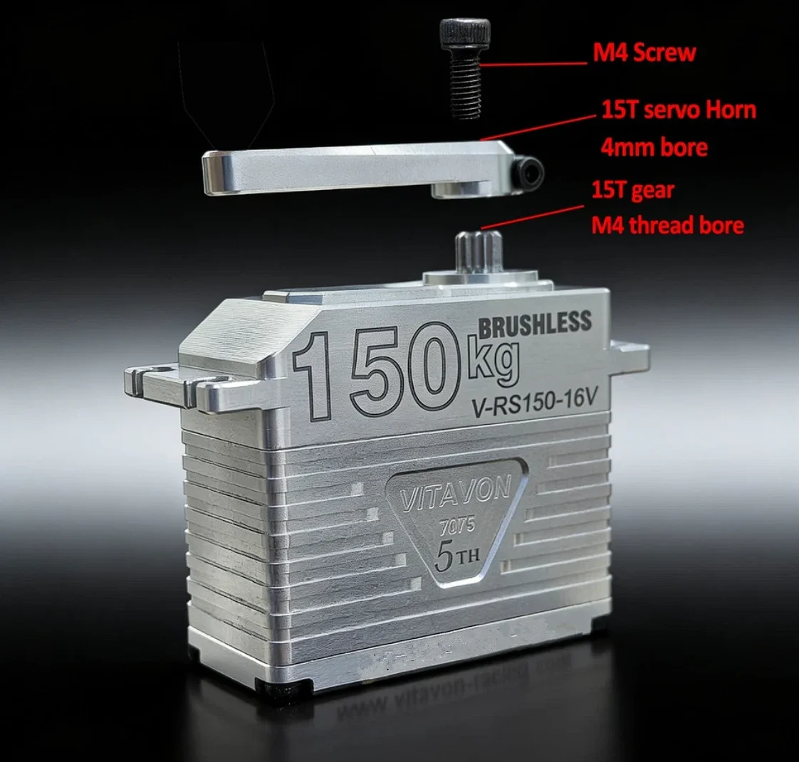 VITAVON – engrenage métallique en aluminium 7075, servo sans balais étanche 150kg 15T V2 180 °   Pour robot de camion de véhicules à l'échelle 1/5 RC