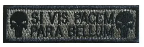 التطريز الجمجمة شعار قطاع هوك وحلقة التصحيح Si Vis Pacem Para Bellum الأقوال اللاتينية شارة المعنويات التكتيكية والعتاد لغطاء الظهر #5