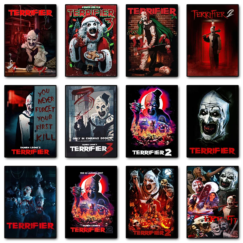 Abstract Oil Painting - Koleksi Terrifier 3/2/1 Poster Film Horor