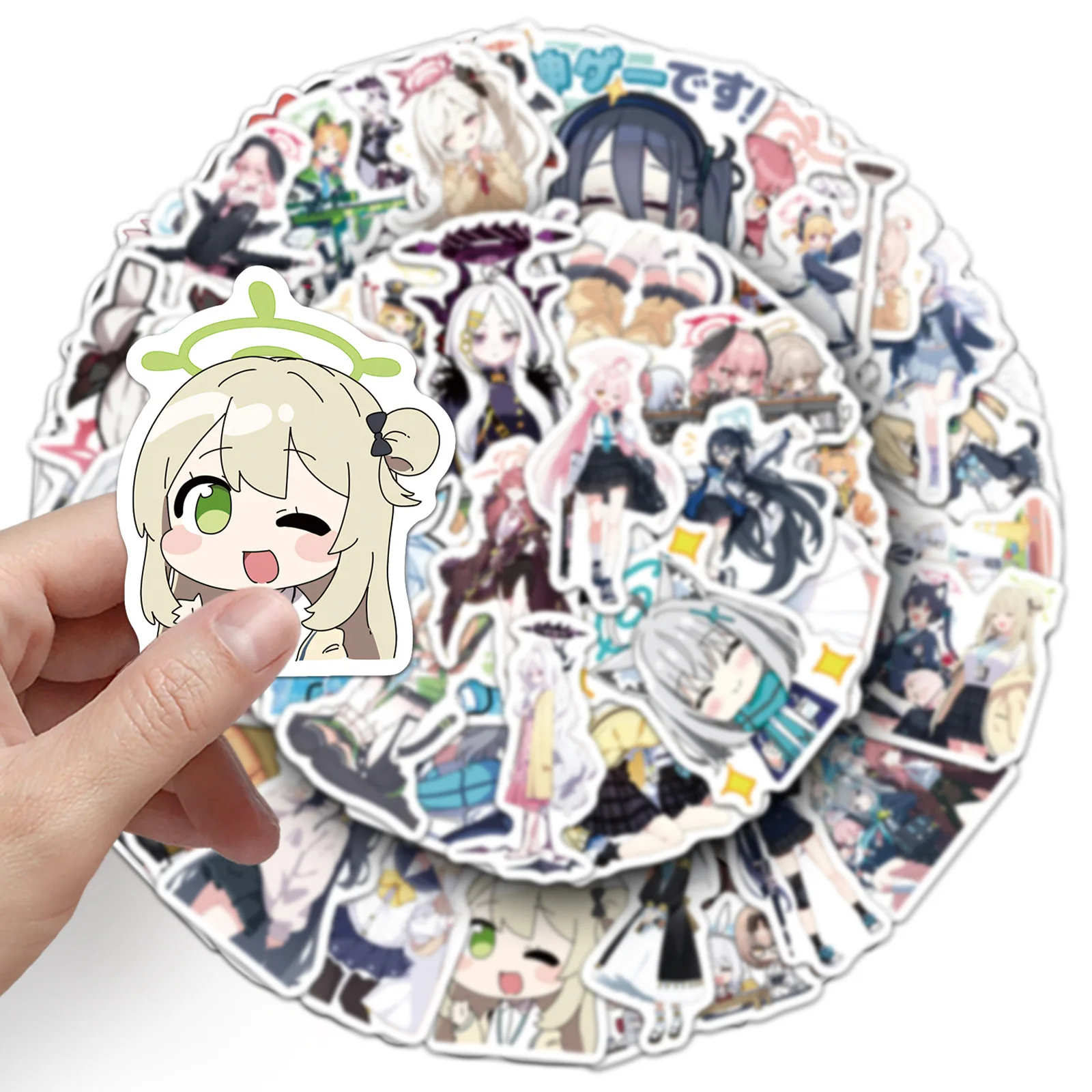 10/50 Uds. Pegatinas de juegos de rol archivo azul pegatina de dibujos animados de animación DIY decoración portátil guitarra coche bicicleta calcomanías de juguete