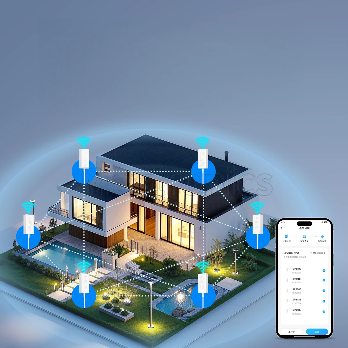 SPI RGBIC LED Controller MESH Flexible Networking Group Control up 200Devices App Music DIY Visual UI Bluetooth DC5-24V SP318E