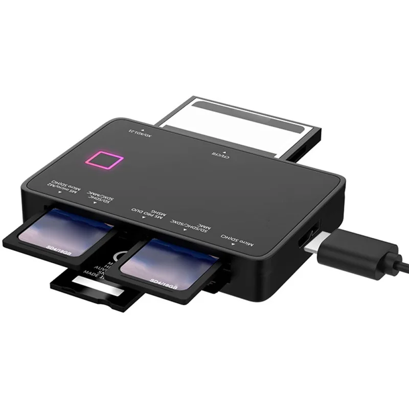 Lector de tarjetas multifunción USB 3,0/tarjeta de memoria XD/MS/SD/TF 7 en 1 lector de tarjetas USB 5Gbps para accesorios de ordenador portátil