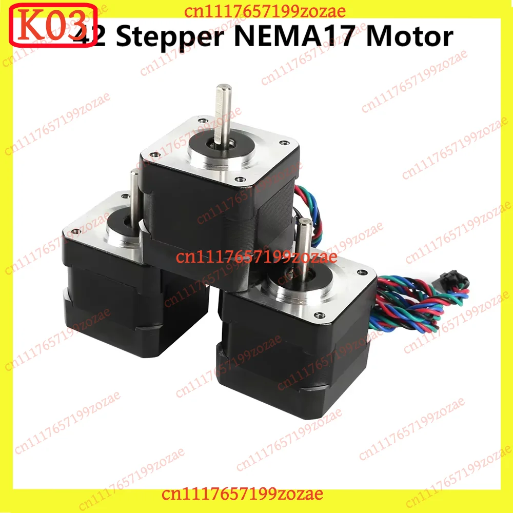 k03 NEMA17 42 Stepper Extruder Motor 1.8 Degree 1.5A 2‑Phase 4‑Wire for Prusa I3 MK2 MK3 MK3S 3D Printer X Y Axis