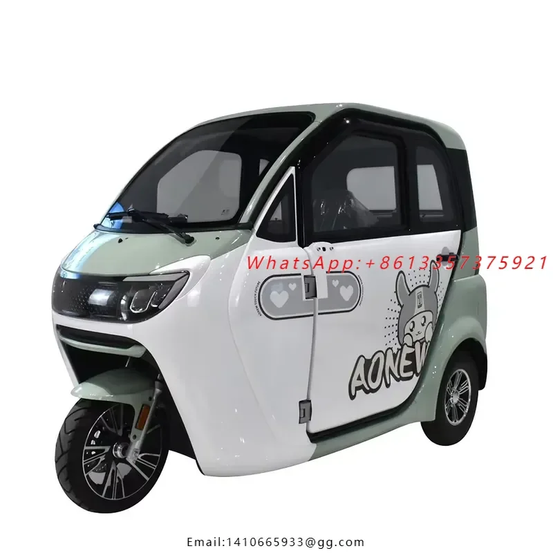 2024 EEC L2e-P 3-Wheel Closed Body Electric Tricycle for Passengers 1500W Motorized 60V Tricycle