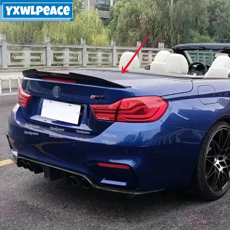 

For BMW F33 Convertible 4 Series 420i 428i 435i F83 M4 2014-2019 PSM Style ABS Plastic Rear Trunk Lip Spoiler Car Accessories