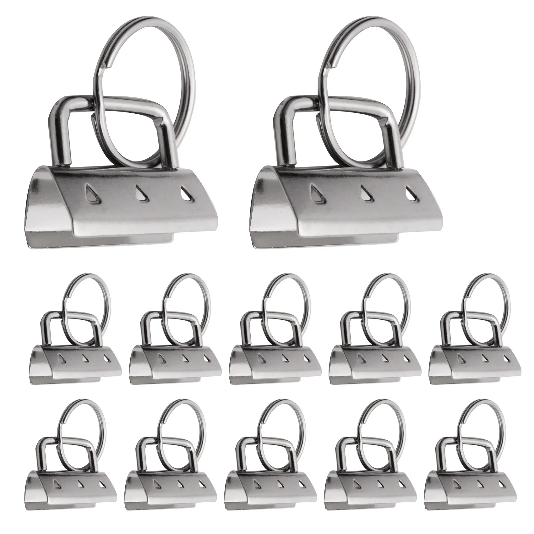 YWDZ-50Pcs Key Fob Hardware With Split Rings Set Tail Clips For Wristlet Clamp Lanyard Keychain DIY Tool With Ring