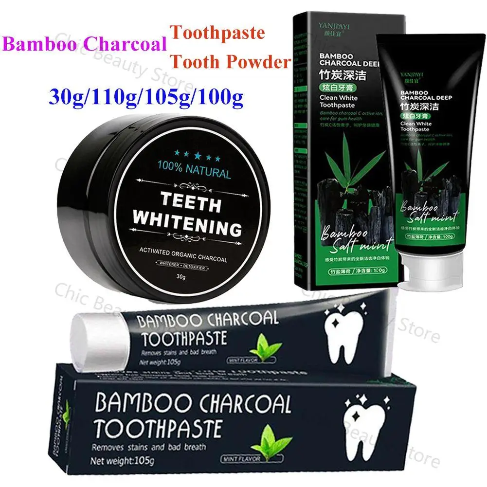 Bamboo Charcoal Toothpaste Whitening Teeth Activated Carbon Removing Yellow Teeth Cleaning Tooth Oral Fresh Oral Health Care