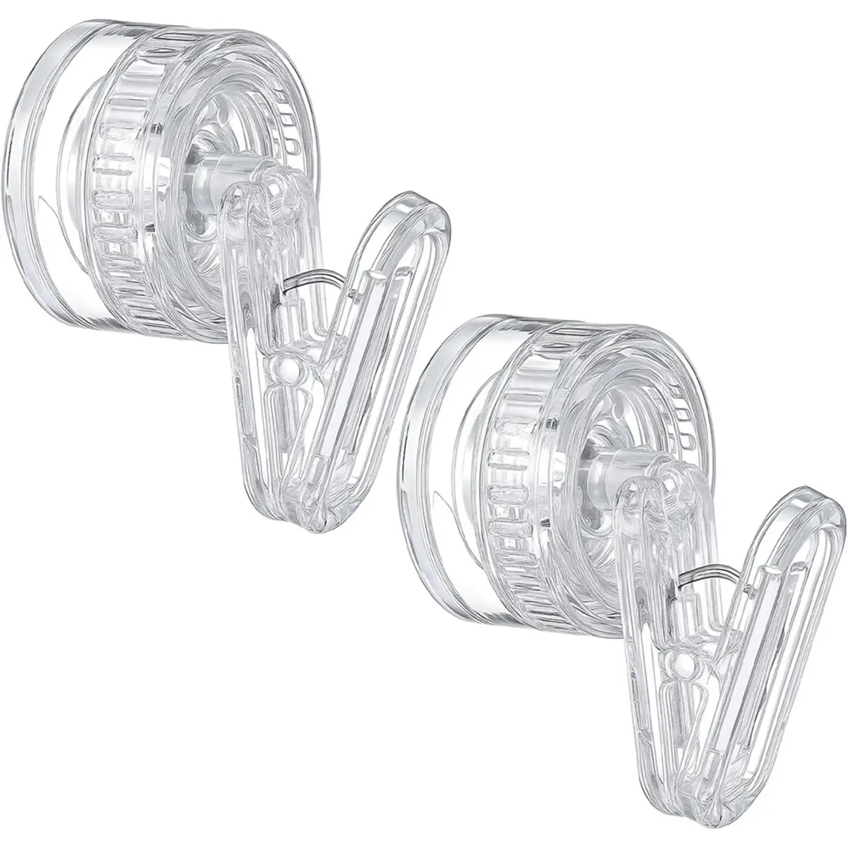ABPP Dish Glove Clip with Suction Cup Easy Install Removable Transparent Plastic Wall Mounted Hook for Kitchen (2 Pcs)