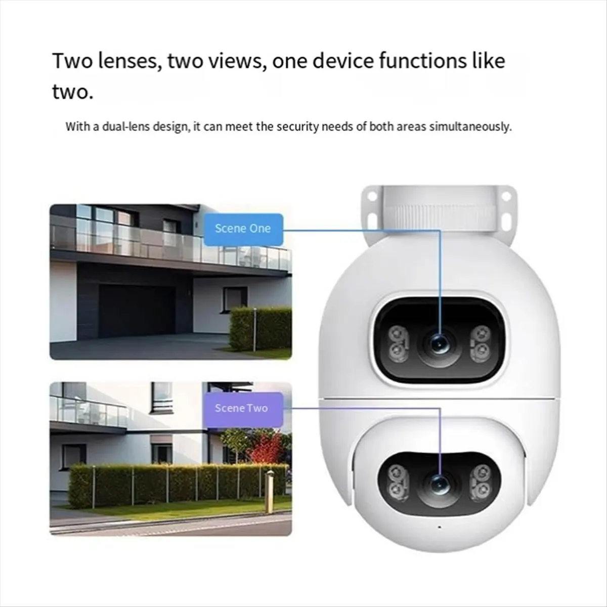 EC6 WiFi Dual 2K Lens Spotlight Camera Color Night Vision AI Detection Two-Way Audio Sirens Alarms Security Cam EU Plug