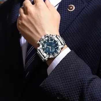 POEDAGAR Luxury Watch For Men Calendar Luminous Waterproof Man Clock Male Chronograph Stainless Steel Men's Quartz Watches Reloj 5