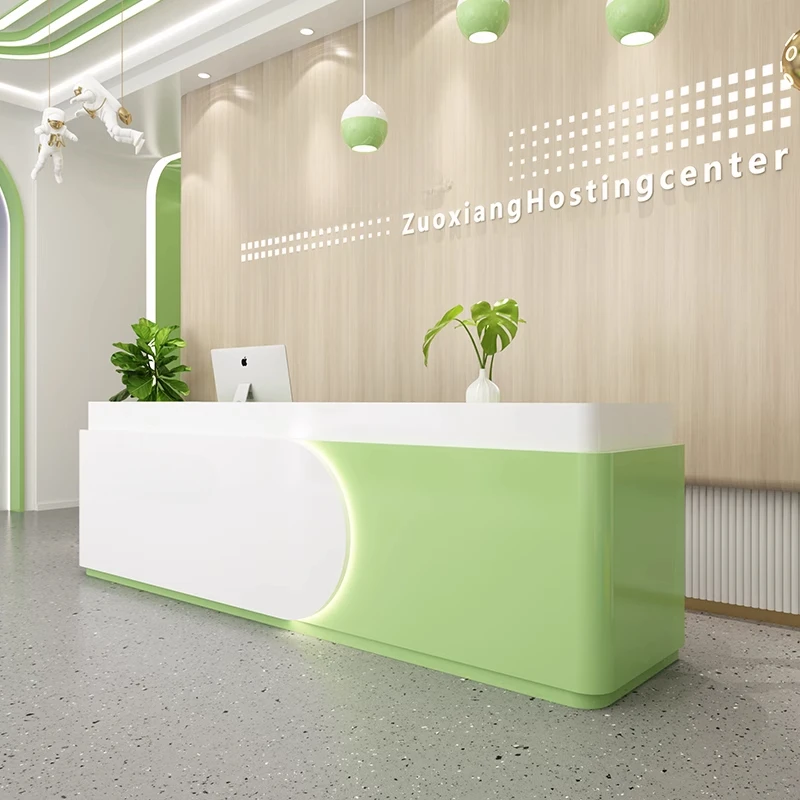 

Early Education Center Reception Desk Dance Studio Training Institutions Front Desk Cashier Counter Scrivania Office Furniture