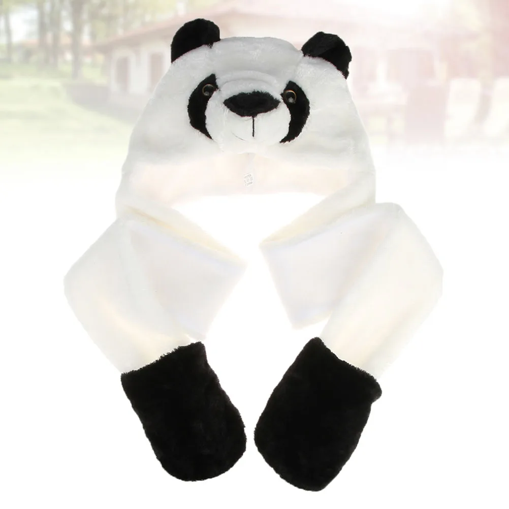 

Panda Animal Shape Hat Thick Warm Winter Cold Protection Cap Ear Protector Keep Neck Ears Warm Outdoor Skiing Cycling Hiking