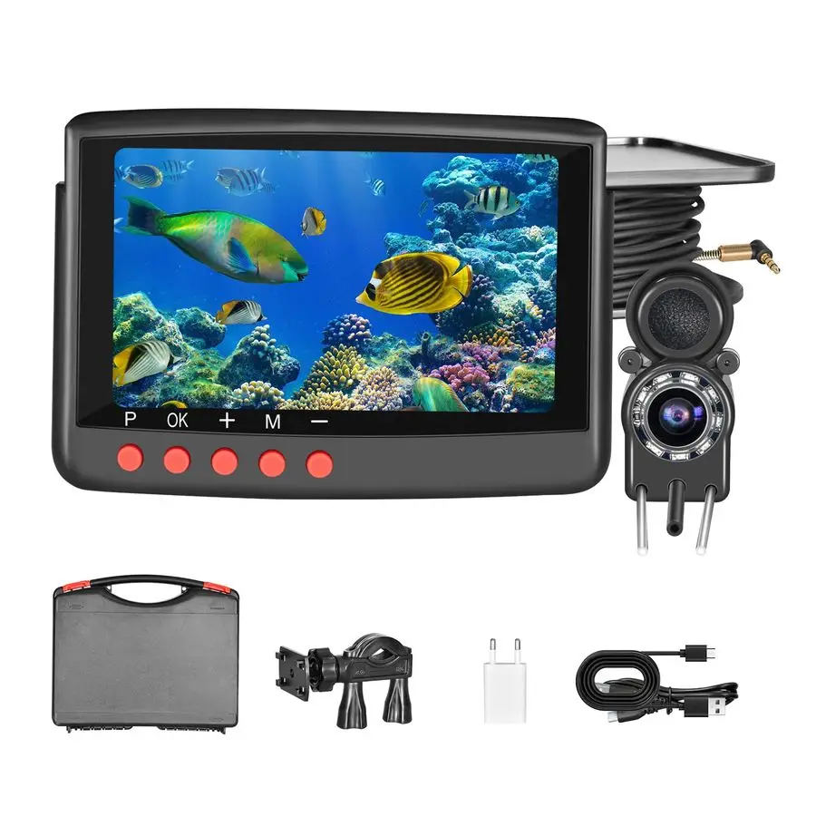 

Finder Камера для подводной рыбалки 5-дюймовый обновленный HD 4K Дисплей Камера для зимней рыбалки Подводные 8 ИК-подсветки Ночное видение Портативный B