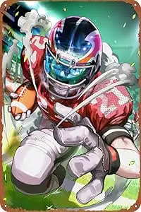 Eyeshield 21 Sports posters Tin Sign Cafe bar Home Wall Art Decoration Retro Metal Tin Sign 8x12 inch