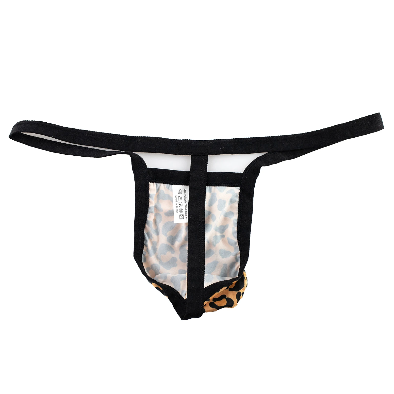 CLEVER-MENMODE Tanga Sexy, bragas de hilo G, ropa interior, bolsa para pene, calzoncillos, Bikini, lencería erótica, leopardo para hombre