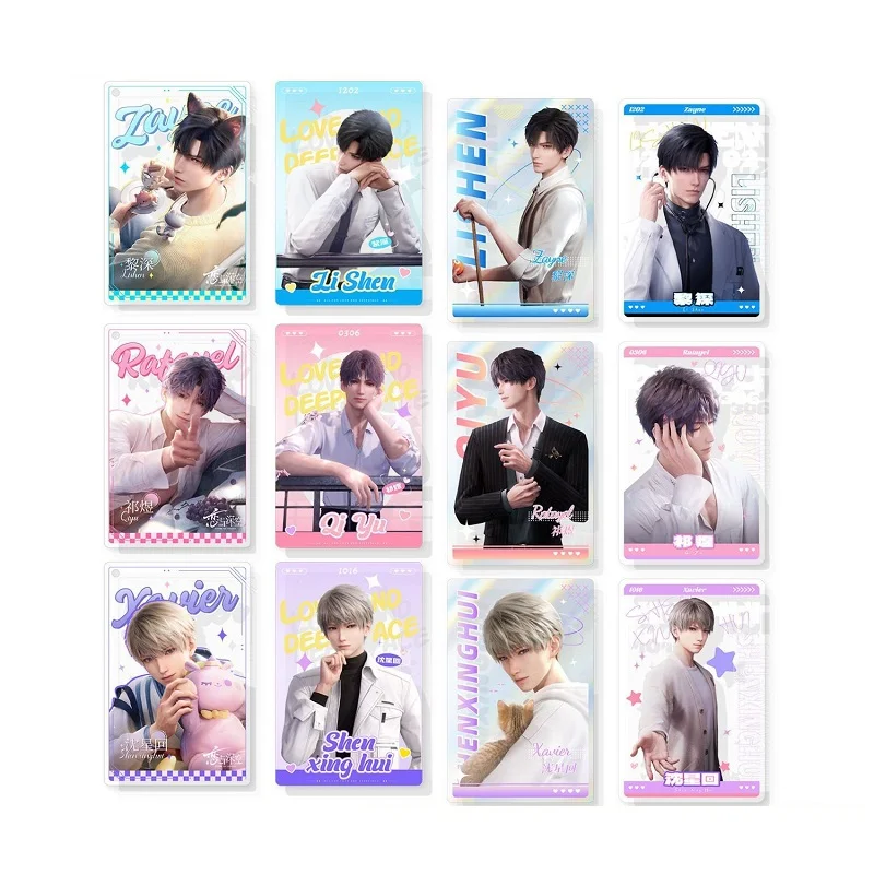 4 Pcs/Set Game Love And Deepspace Acrylic Lomo Card Rafayel Zayne Xavier Characters Flash Card Fans Collection Cards