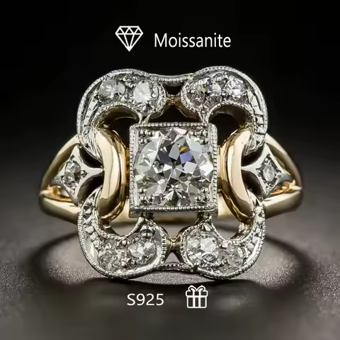 AAA925 sterling silver Mosan diamond ring, high quality and fashion, hollow carved ring for men and women, holiday gift.