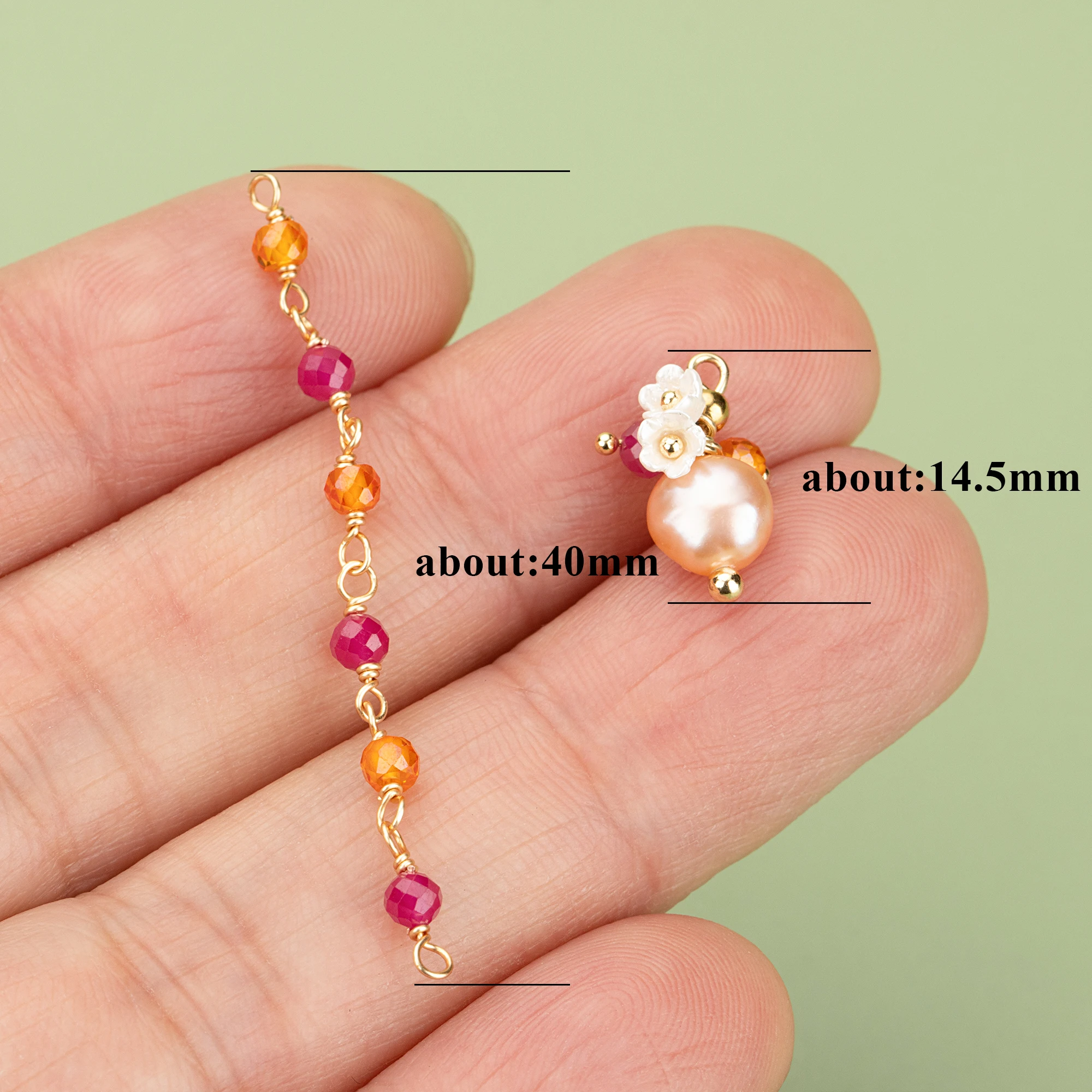 YEGUI ME43,jewelry accessories,18k gold plated,copper,natural pearl,hand made,charms,diy pendants,jewelry making,2pcs/lot