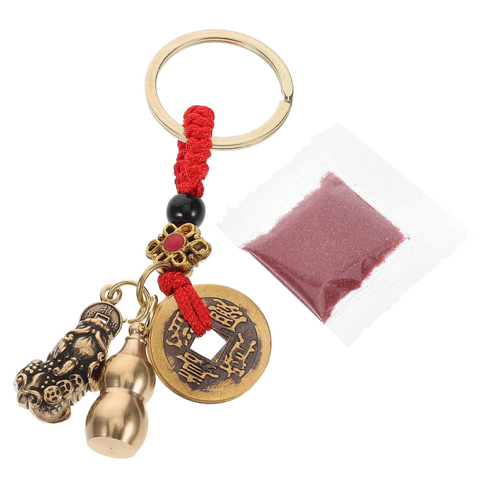 

Vintage Metal Keychain Chinese Style Car Motorcycle Decor Pendant Key Ring Lucky Charm Wealth Symbol For Men Women Bags