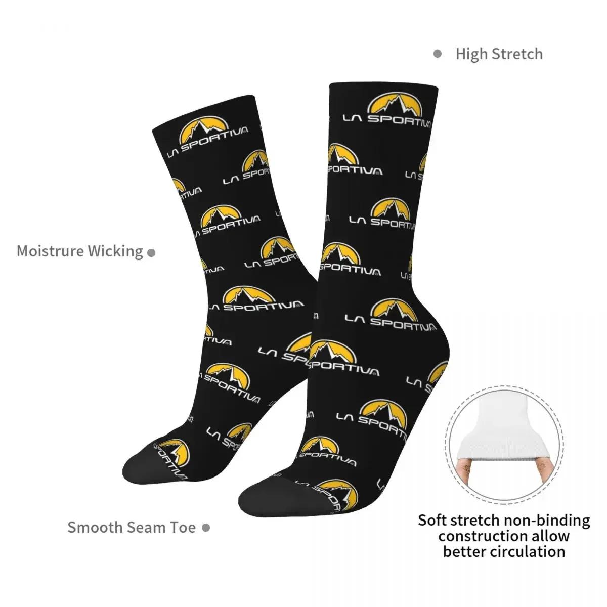 La Sportiva Merch Socks Harajuku Sweat Absorbing Stockings All Season Long Socks Accessories for Man's Woman's Gifts