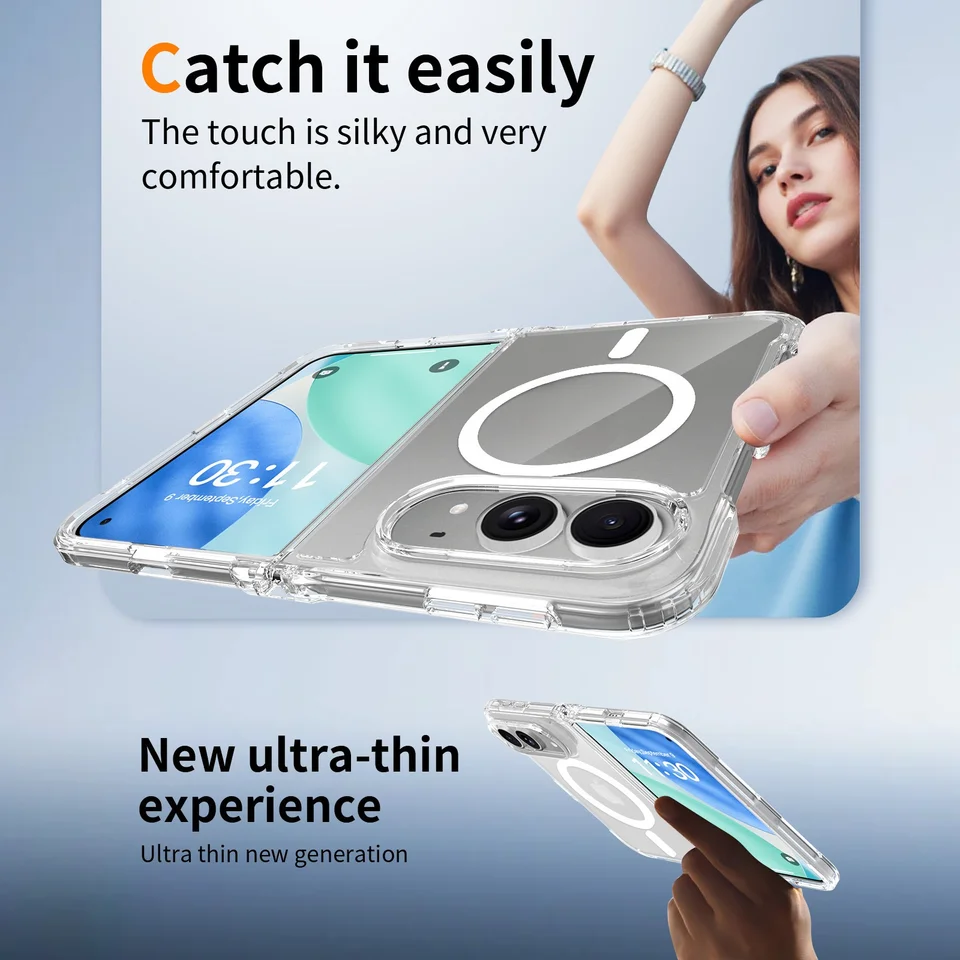 Funda transparente magnética plegable para Apple 18Fold, compatible con iPhone18Ultra, acrílica ultrafina y protectora 4