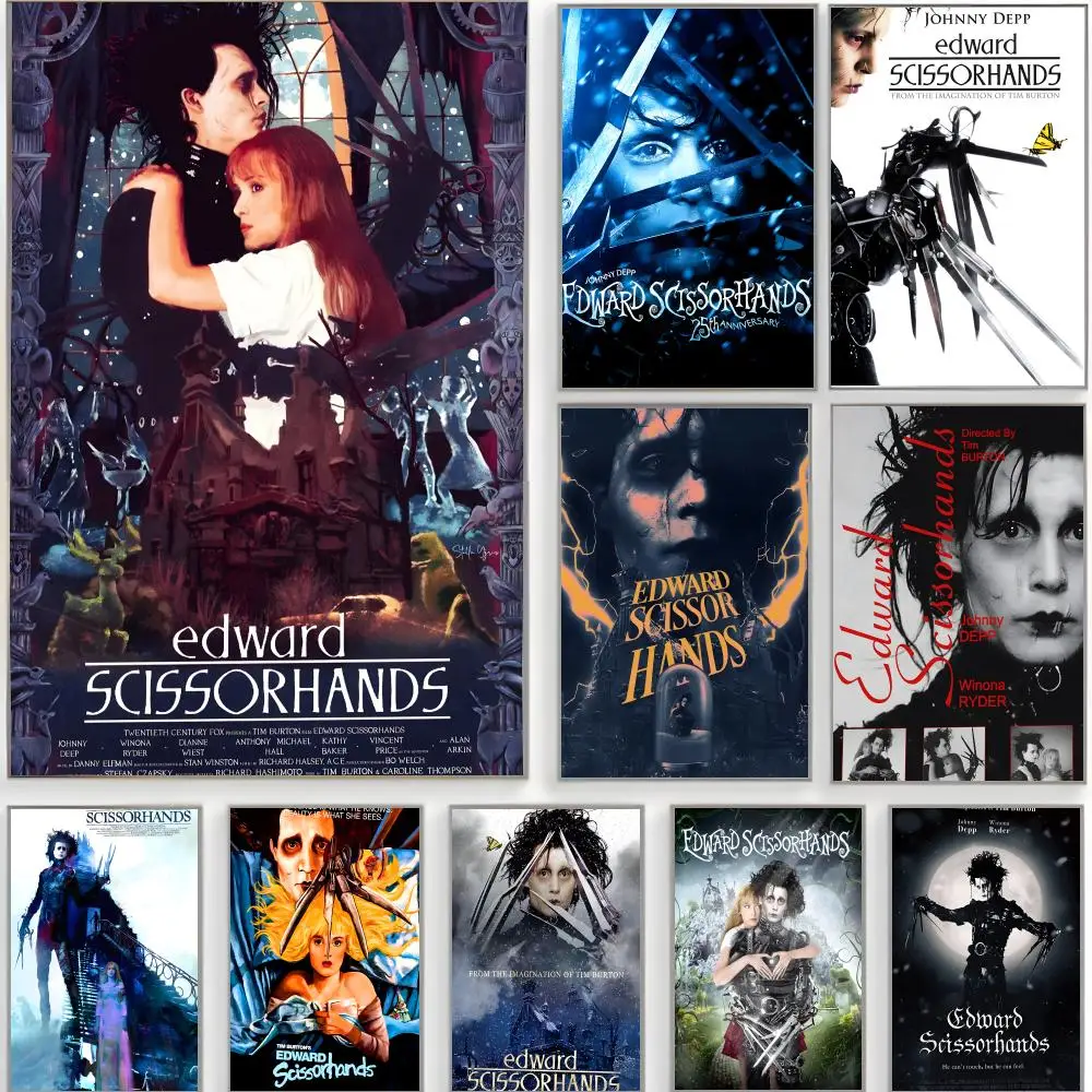 gothic movie Edward Scissorhands Poster Classic Wall Art  Home Decor  Peel and Stick Unframed