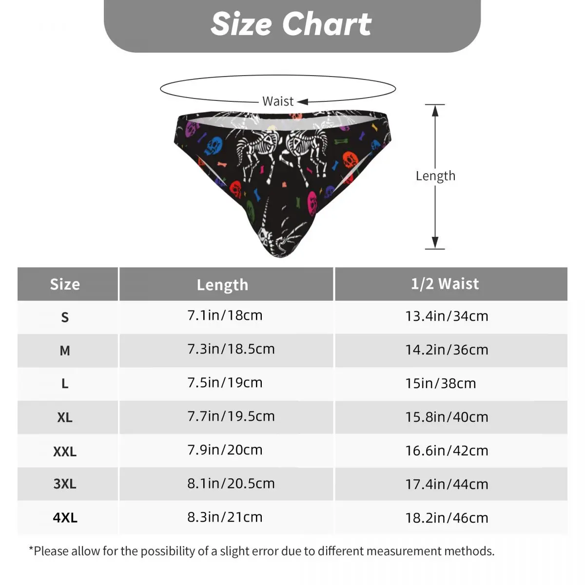 Men's Panties Man Briefs Multicolored Human Skulls And Bones Unicorn With Wings Sexy Underwear Male Bikini Underpants - view 6