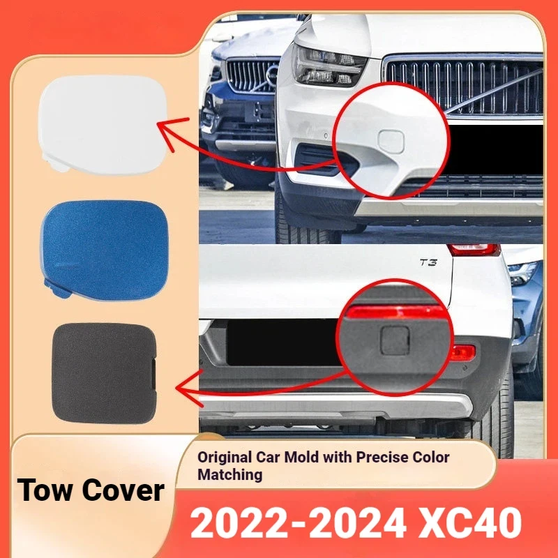 For 18-24 Volvo XC40 Trailer Cover, C40 Front Bumper Trailer Hook Tow Cover Trailer Hole Cover