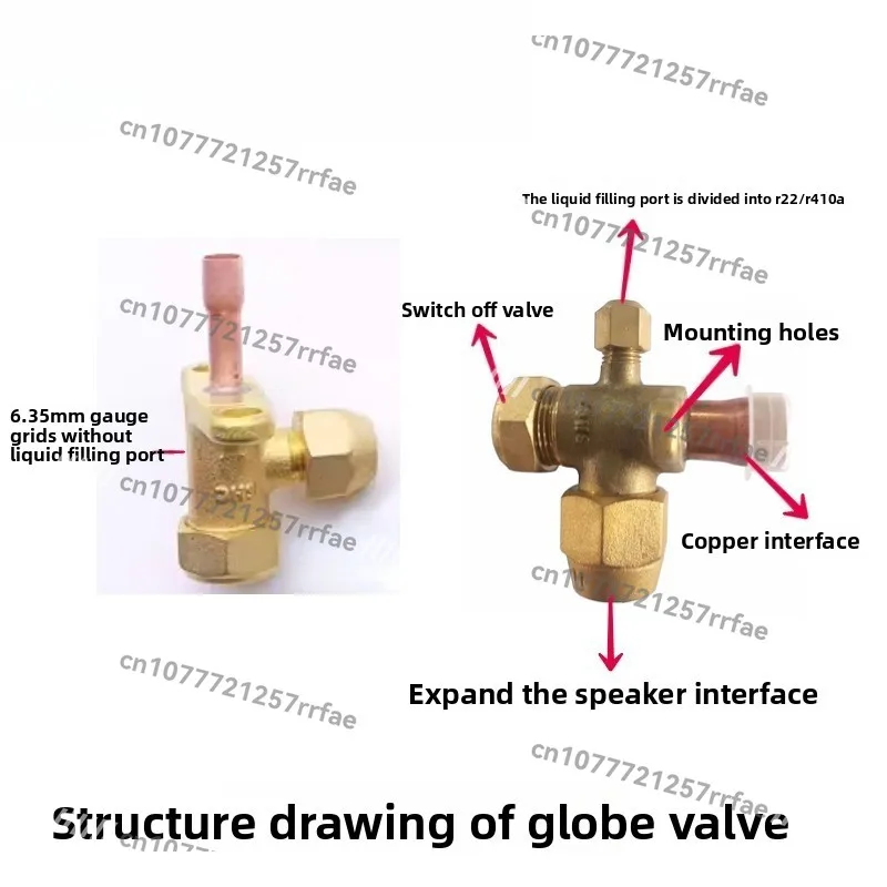 Copper globe valve, hand valve welded air conditioning valve