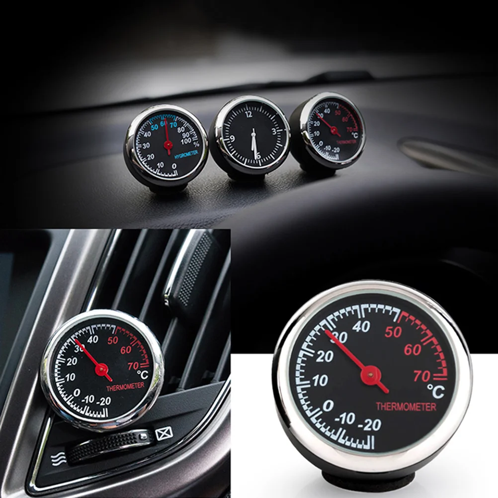 Thermometer Car Dashboard Decorations Luminous Clock Supplies Mechanical Single