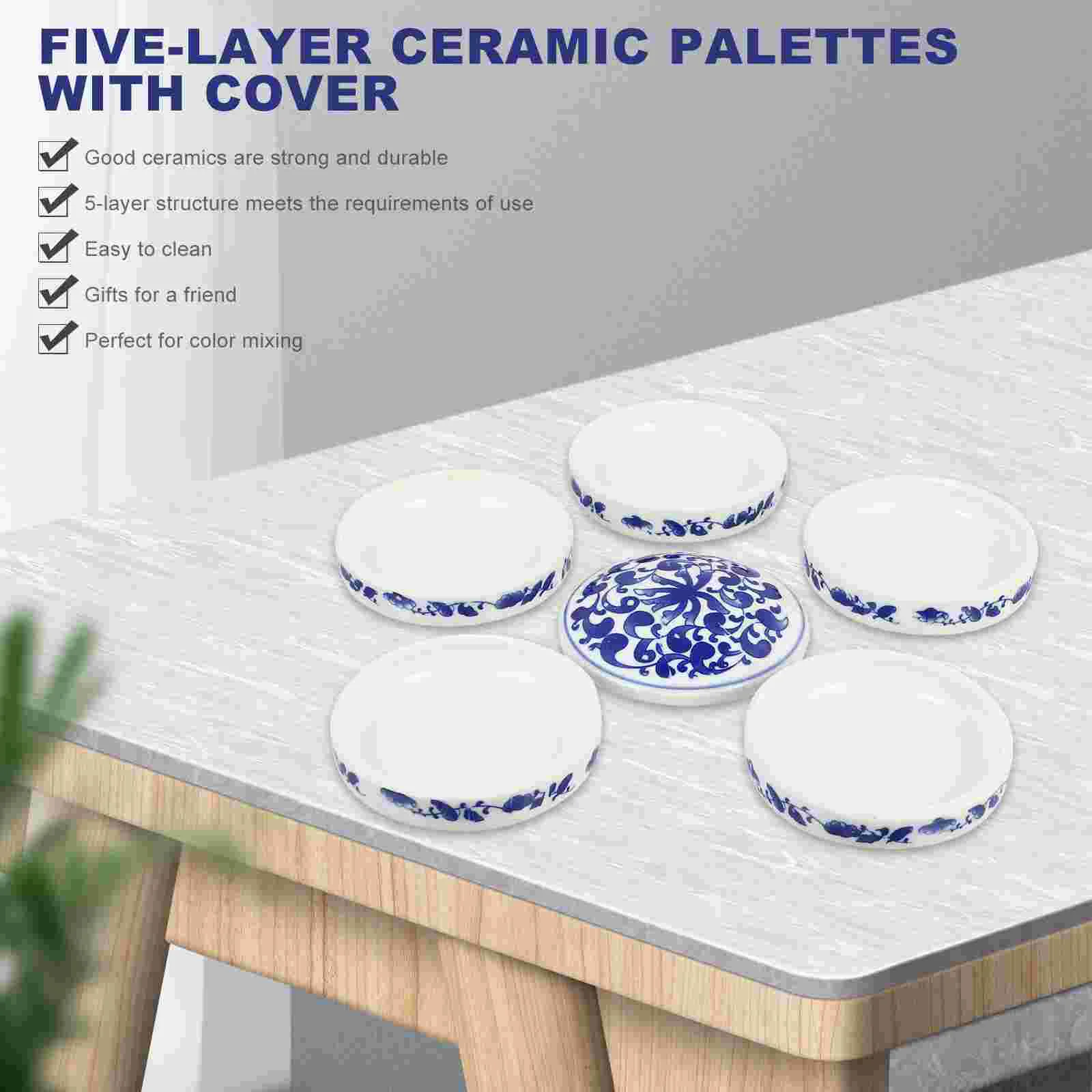 Tray Palette Porcelain Calligraphy Pigment DIY Painting Board Plate Ceramic Pallets Trays Child