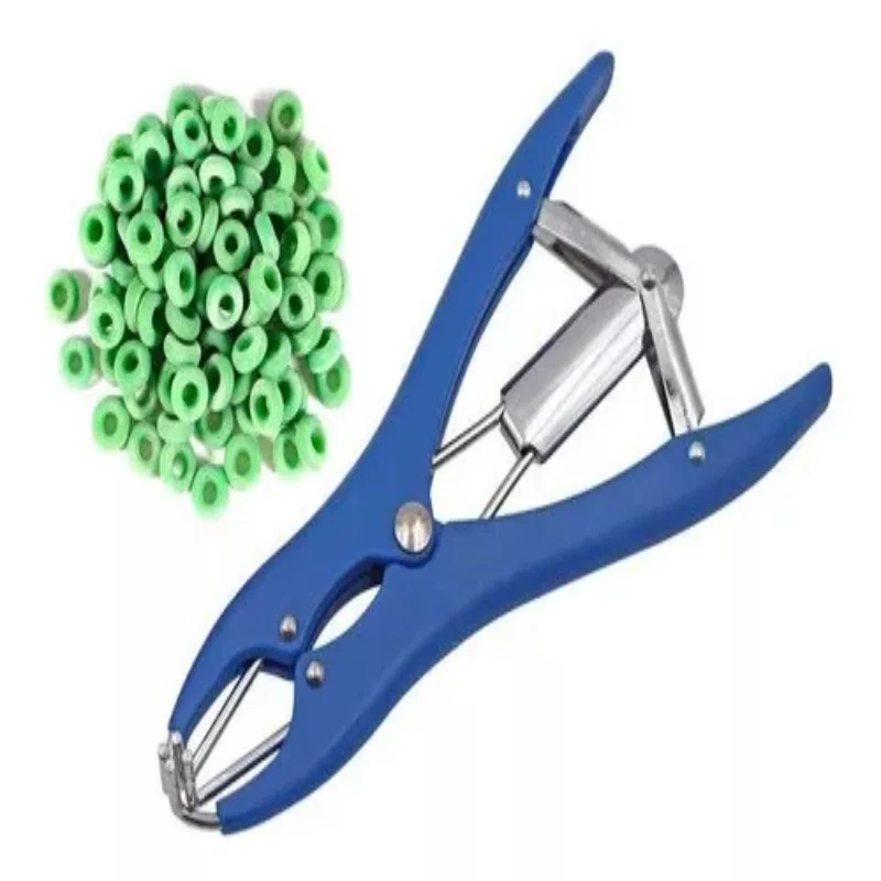 Castration Pliers for Sheep & Goats: 100 Latex Rings - Stretcher Included