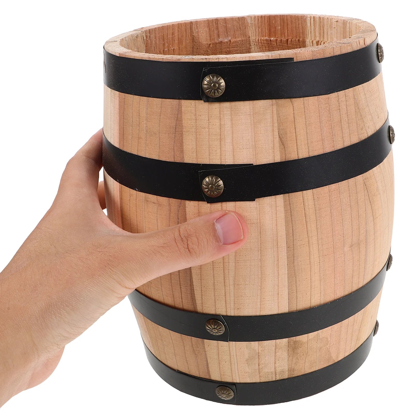 

Retro Wooden Utensil Holder Vintage Barrel Shape Kitchen Countertop Cutlery Organizer Spoon Fork Chopstick Container