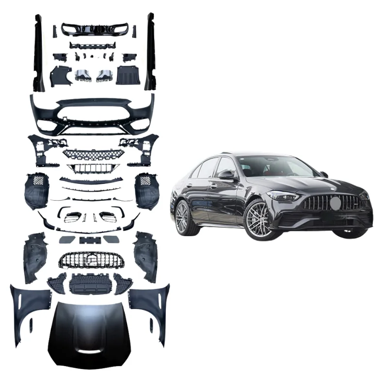 High Quality New PH Style Sport Look Body Kit Front Bumper Rear Diffuser Grille Hood Exterior Tuning Parts Fit for W206
