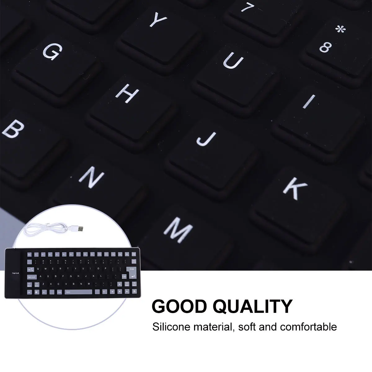 

85 Keys Roll Up Wired USB Silicone Keyboard Waterproof Silent Foldable Flexible Portable External Keyboard for Computer