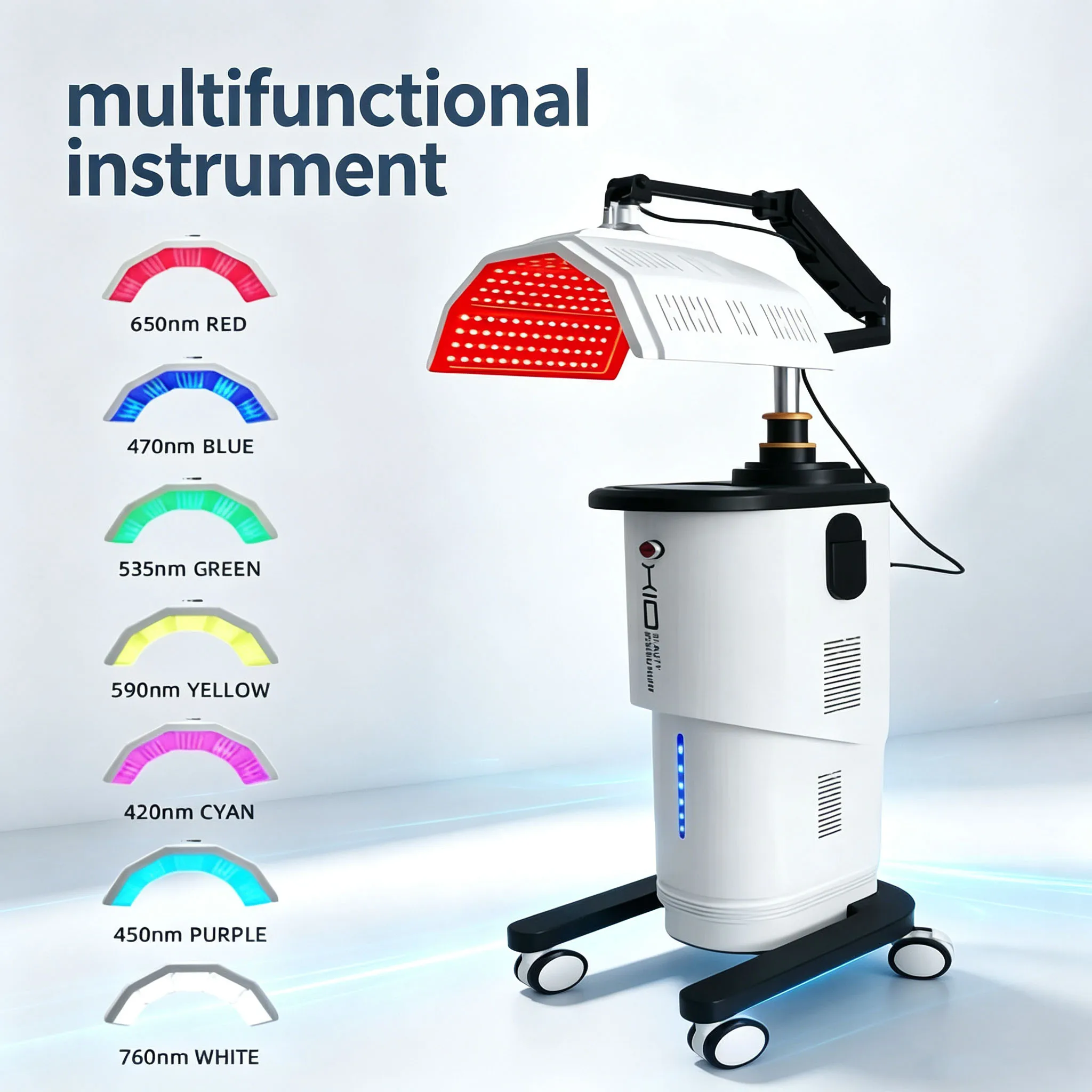 Foreign Trade Version Photon Rejuvenation Instrument Seven Color LED Spectrometer Vertical Beauty Instrument Convenient, Efficie