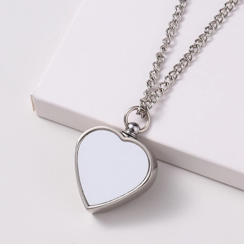 Cremation Jewelry for Ashes Pendant Sublimation Pet Heart Urn Necklace Memorial Jewelry for Pet/Dog\'s Ashes