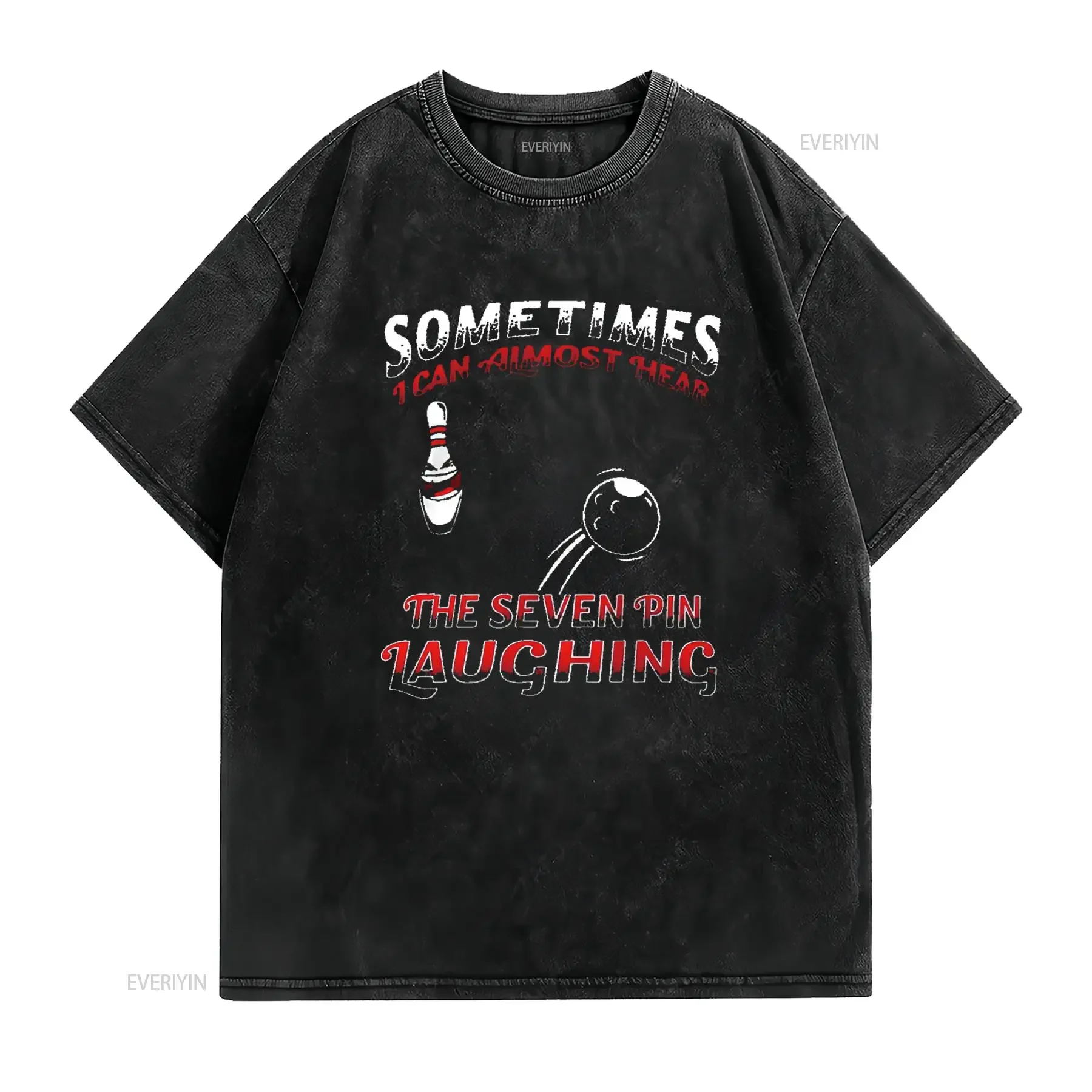 Mens Sometimes I Can Hear the 7 Pin Laughing  T Shirt Black X Large vintage Washed Unisex Stylish streetwear Breathable