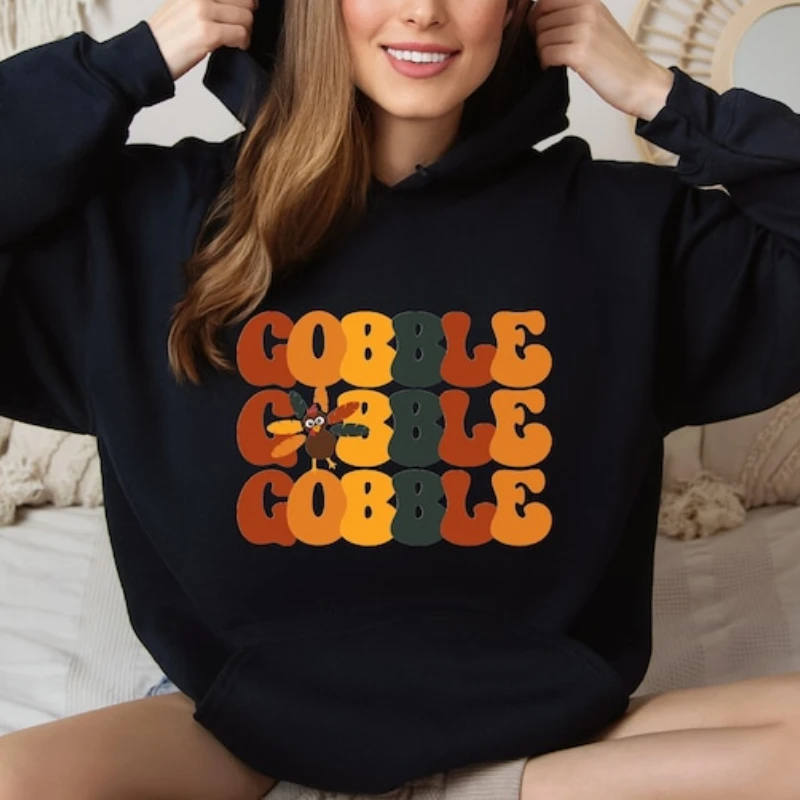 

New in Hoodies & Sweatshirts Thanksgiving Gobble Gobble Funny Turkey Thanksgiving Oversized Hoodies Turkey Day Y2k Clothes Men