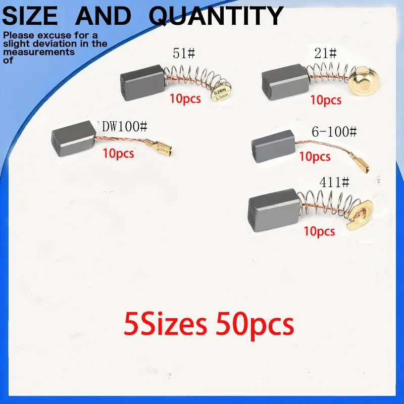 Suitable for Various Types of Electric Hammers, Angle Grinders, Circular Saws, and Other Power Tools, These Replacement Parts Are Used to Replace Carbon Brushes