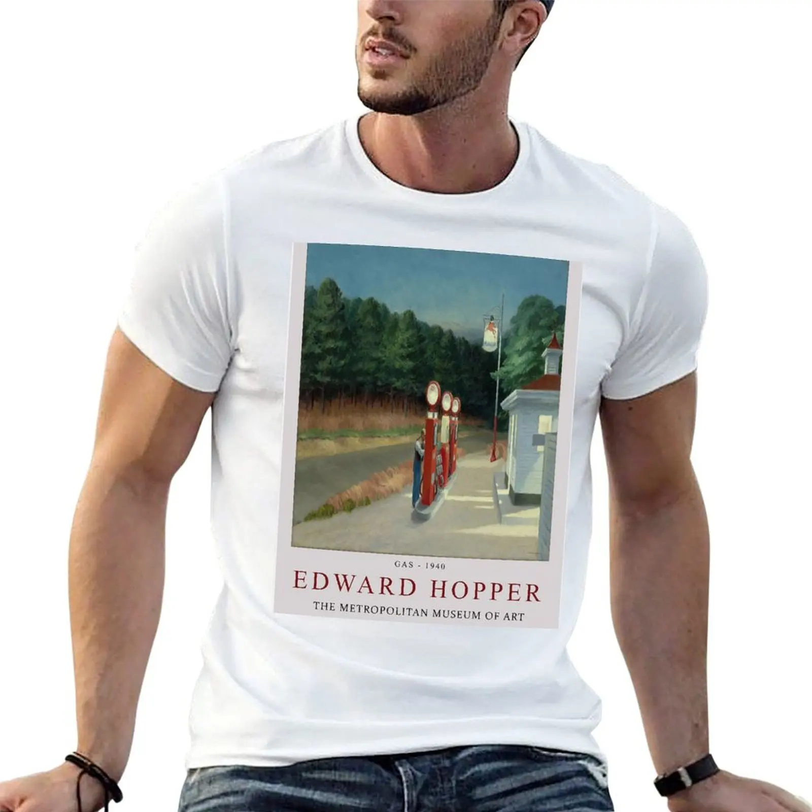 

Hoppper Gas Station Alternative T-Shirt affliction shirts gifts for boyfriend plus sizes Men's cotton t-shirt